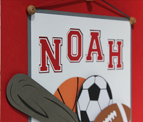 Sport's Banner Child's Name - 3D Wall Art - UNFRAMED